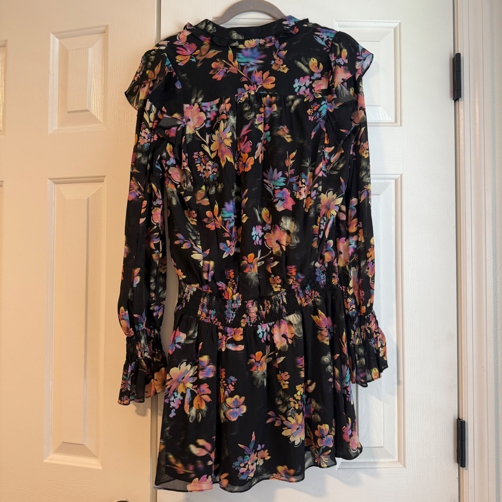 AMANDA UPRICHARD Revolve‎ Cerrone Mini Dress Mirabella Long Sleeve Black Floral - Picture 14 of 16